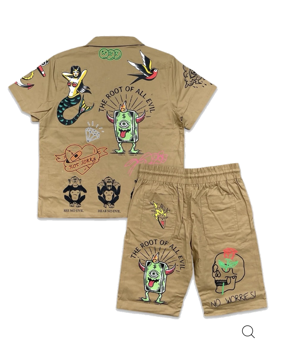 Khaki tattoo set