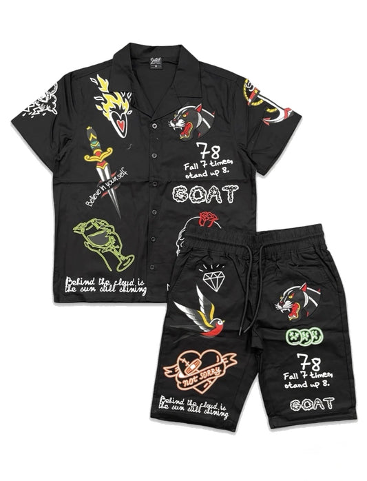 Black tattoo set